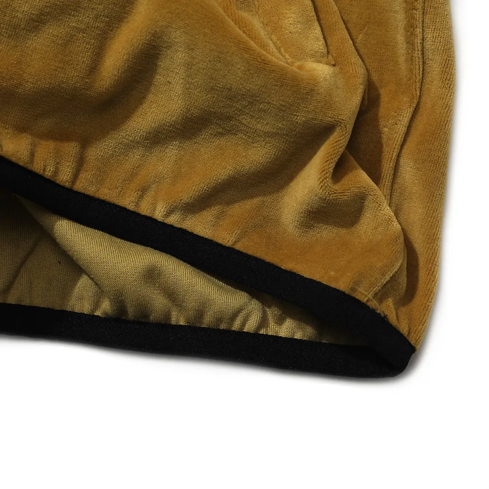 LOGO VELOUR LINE PULLOVER MUSTARD