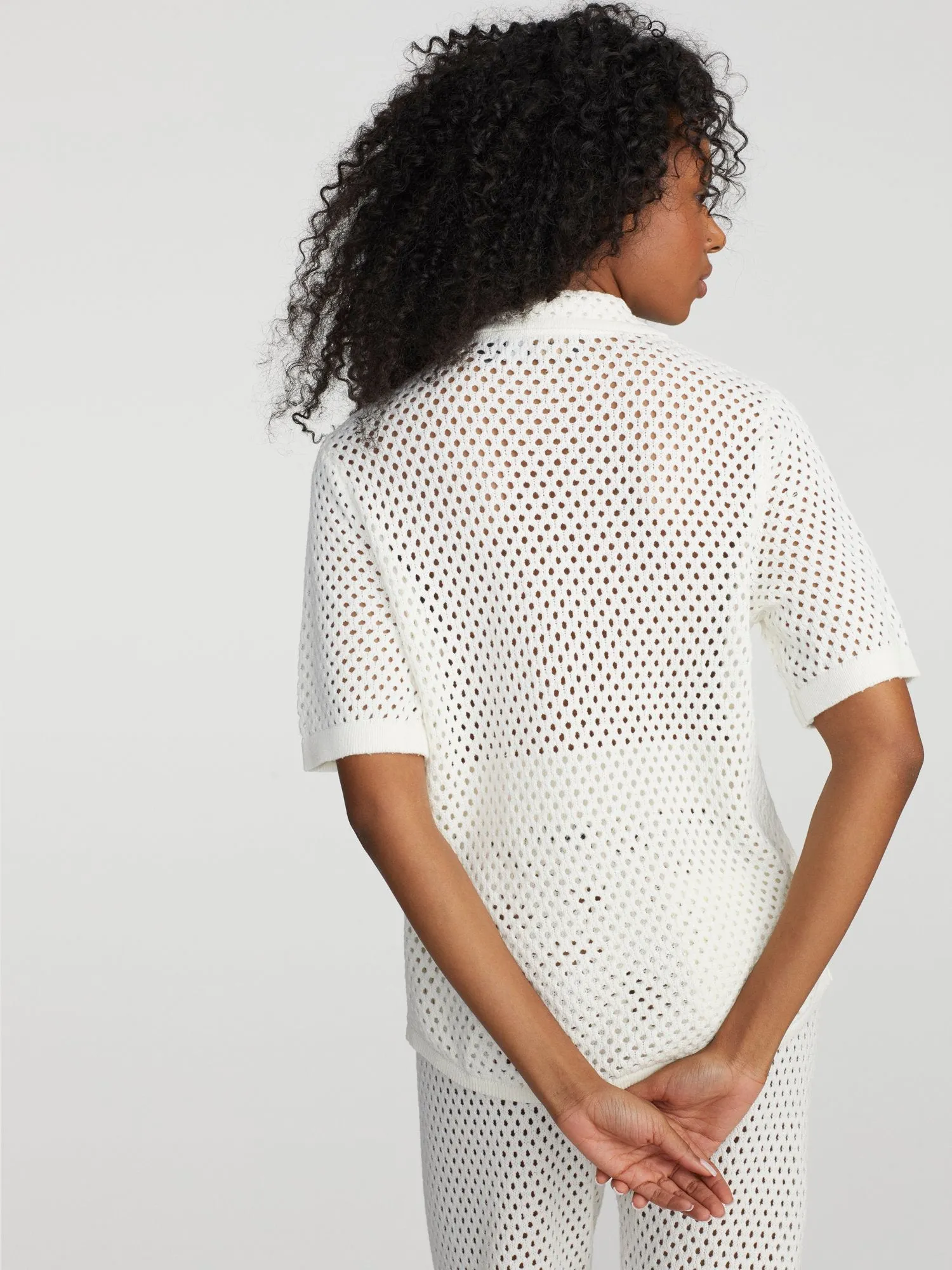 Marah Crochet Polo Top