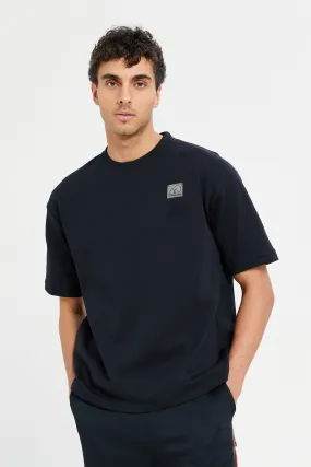 Men Black Embroidered T-Shirt
