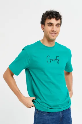 Men Teal Printed T-Shirt