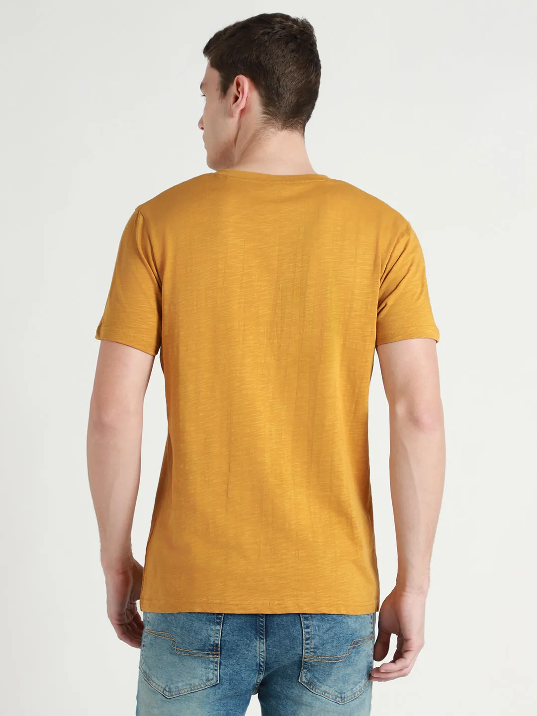 Men's Mustard Solid T-shirt
