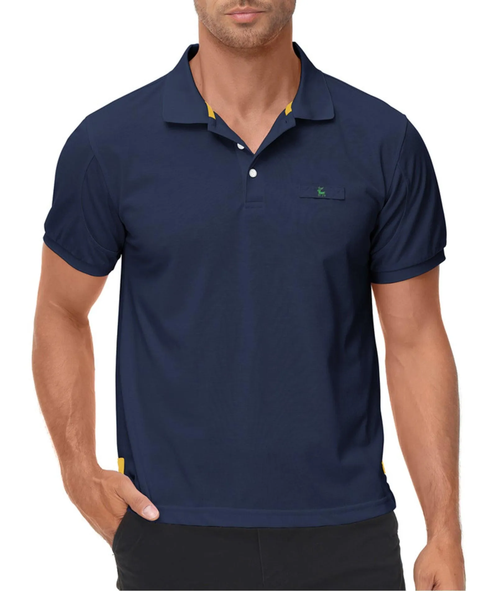 Men's Solid Color Slim Fit Polo Shirt-ZPK007893
