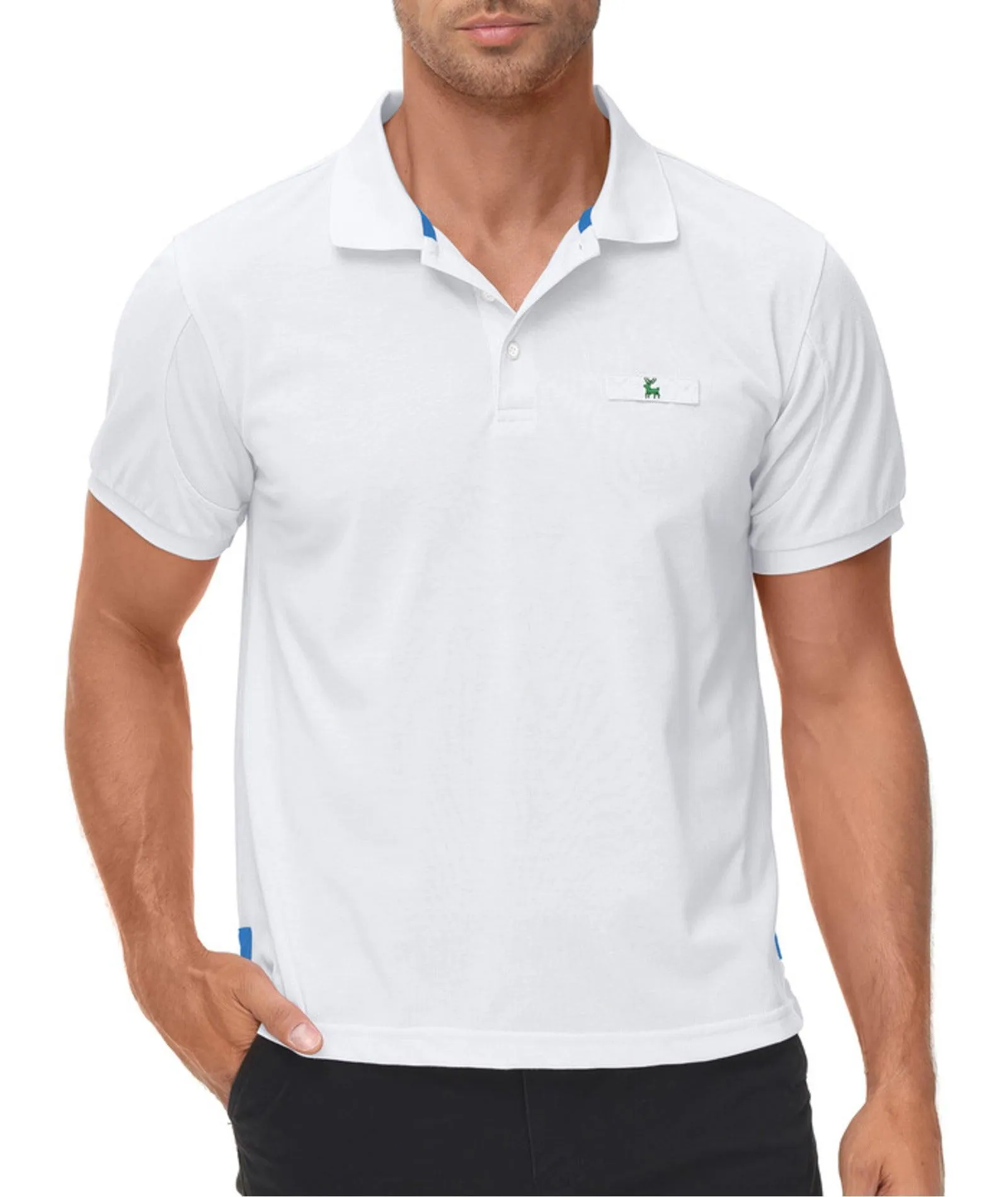 Men's Solid Color Slim Fit Polo Shirt-ZPK007893