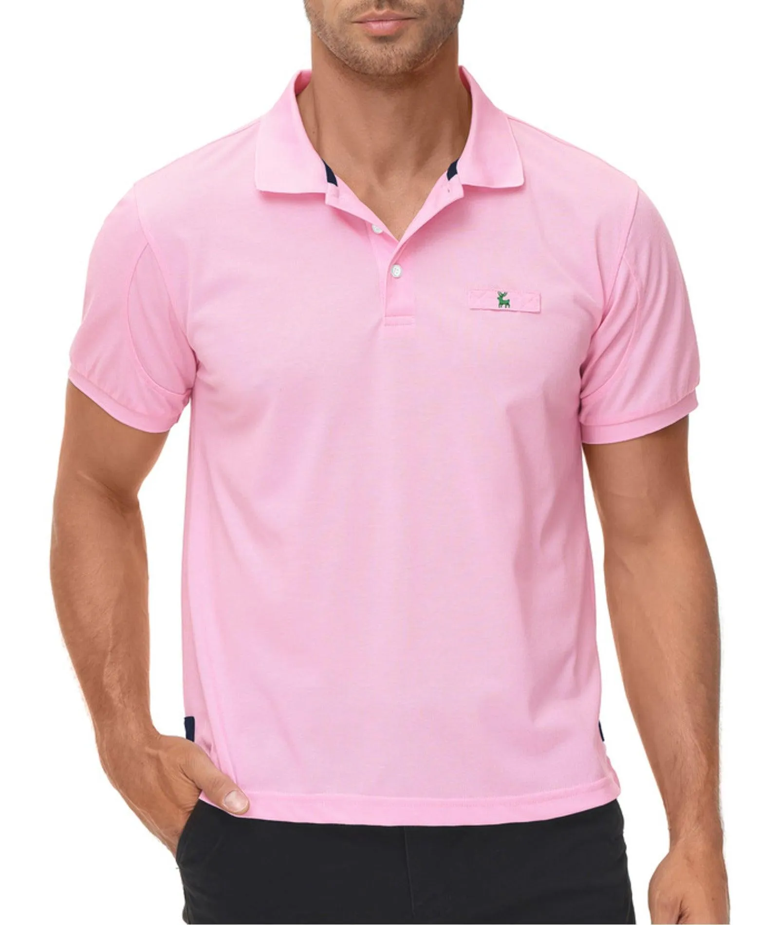 Men's Solid Color Slim Fit Polo Shirt-ZPK007893