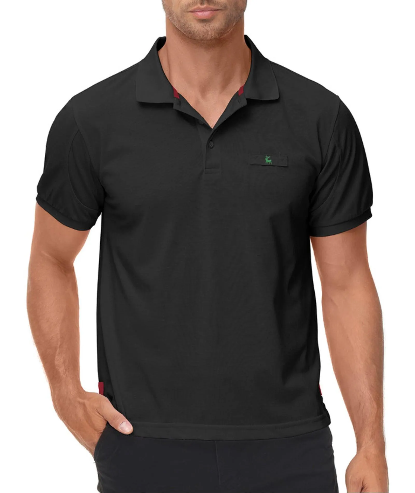 Men's Solid Color Slim Fit Polo Shirt-ZPK007893