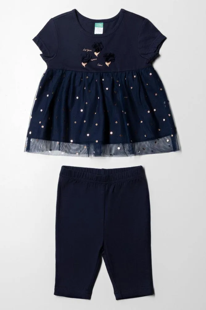 Mesh Legging Set Navy