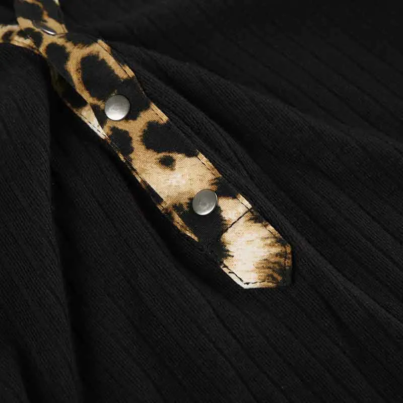 Mimi Leopard Trim Polo Top