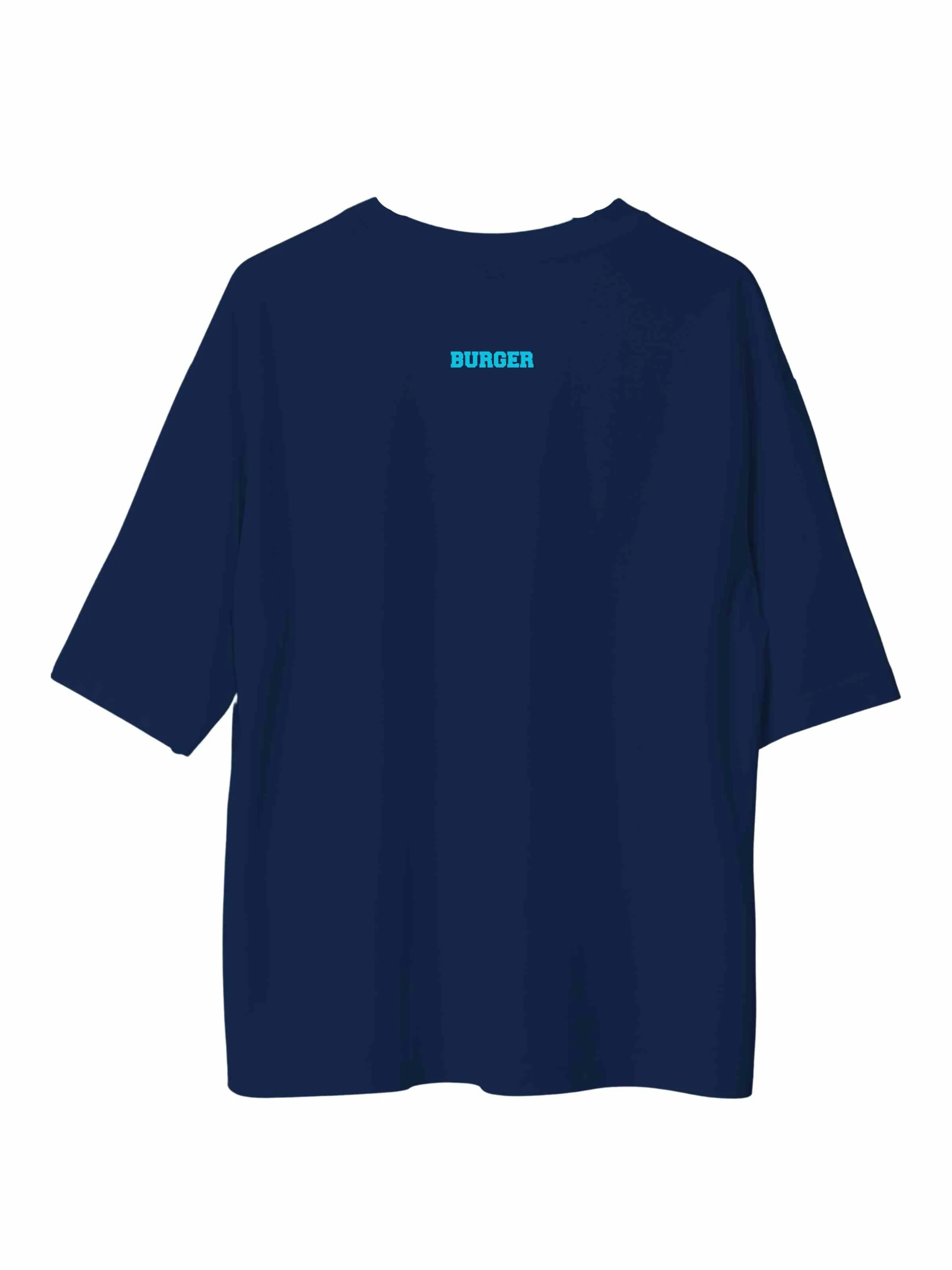 Minimal Burger Logo : Burger Bae Oversized  Tee For Men and Women