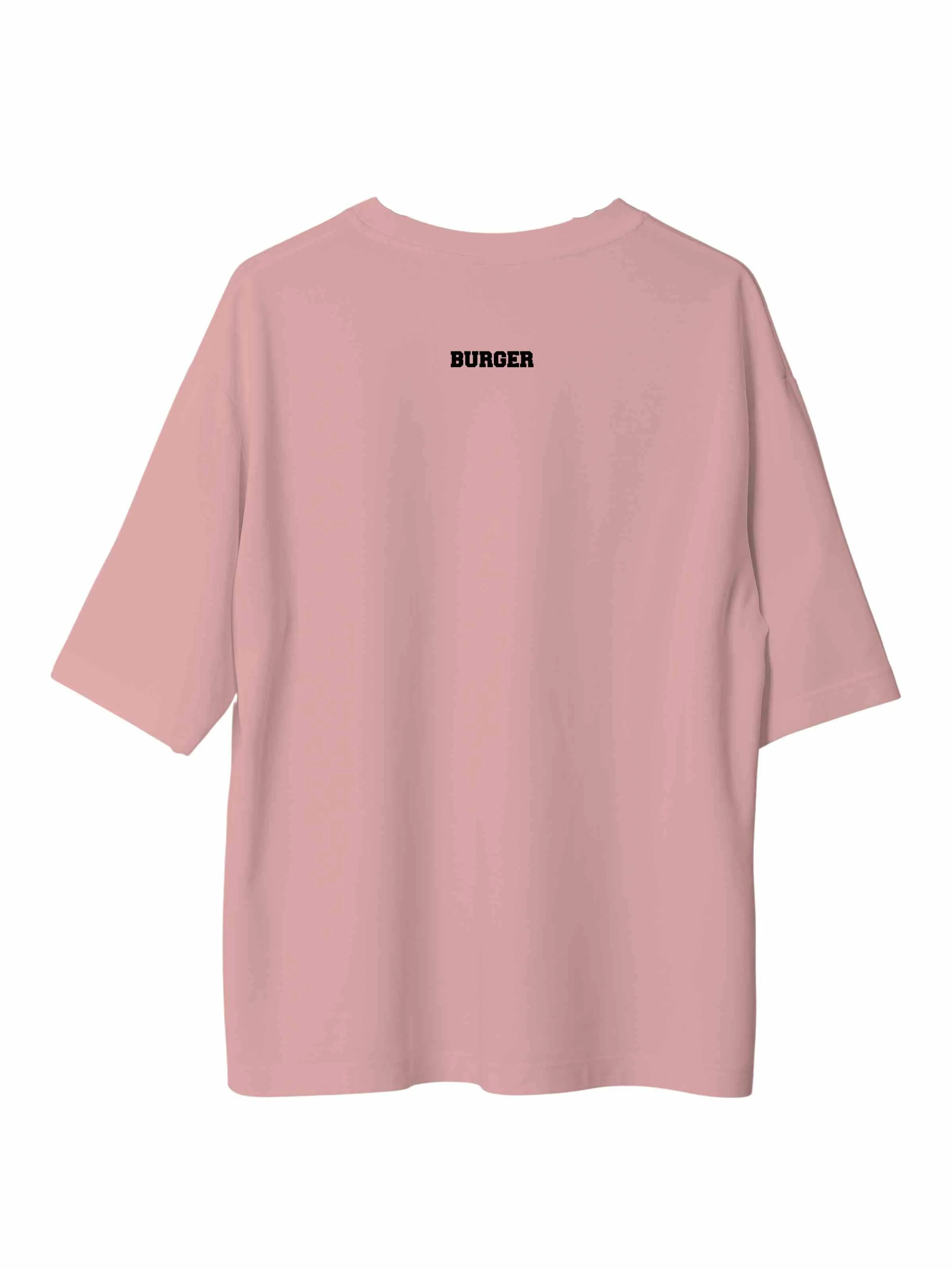 Minimal Burger Logo : Burger Bae Oversized  Tee For Men and Women