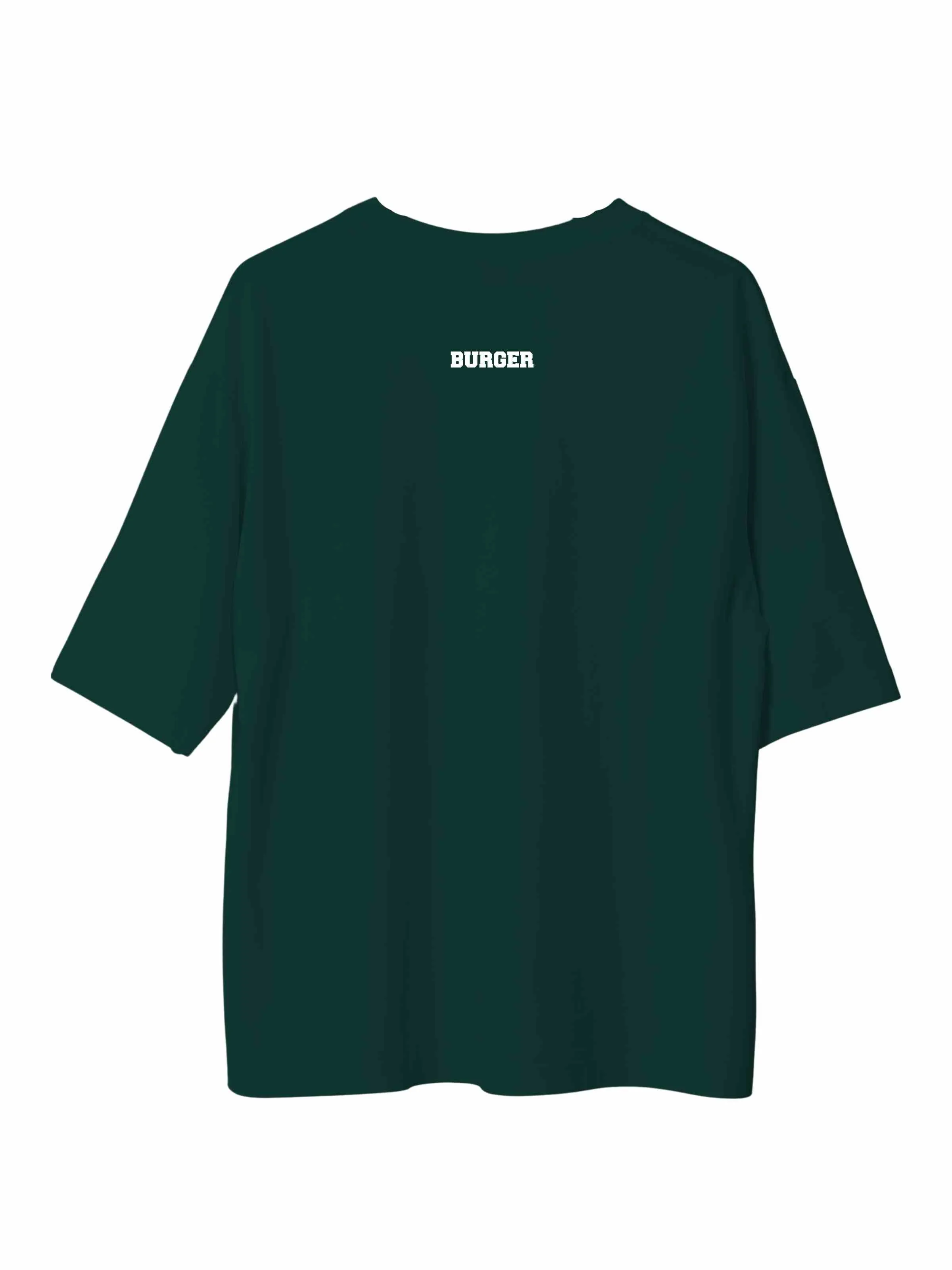 Minimal Burger Logo : Burger Bae Oversized  Tee For Men and Women