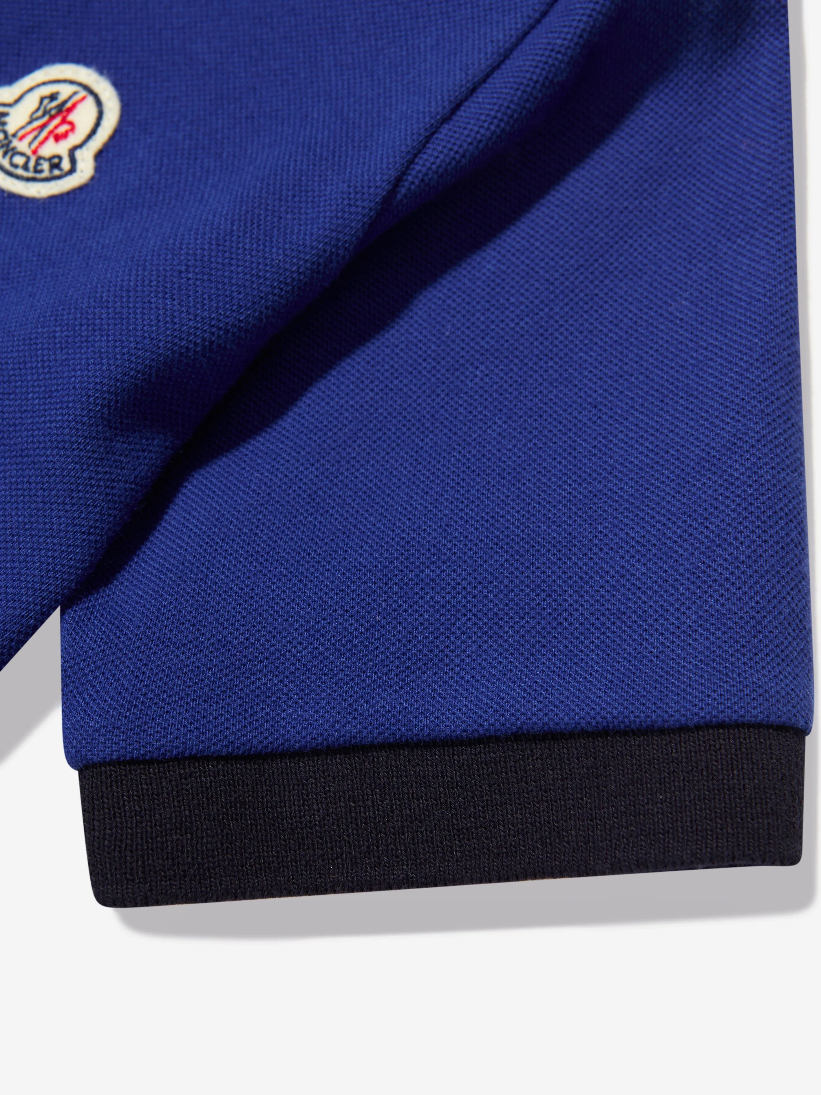 Moncler Enfant Boys Logo Polo Shirt in Blue