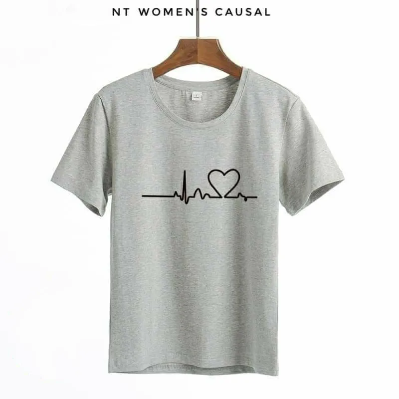 New Summer Love Printed Women's Short Sleeve Causal T-Shirts