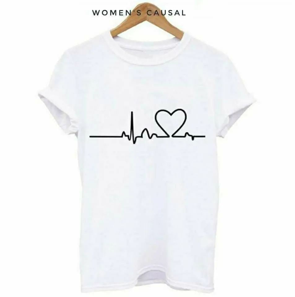 New Summer Love Printed Women's Short Sleeve Causal T-Shirts