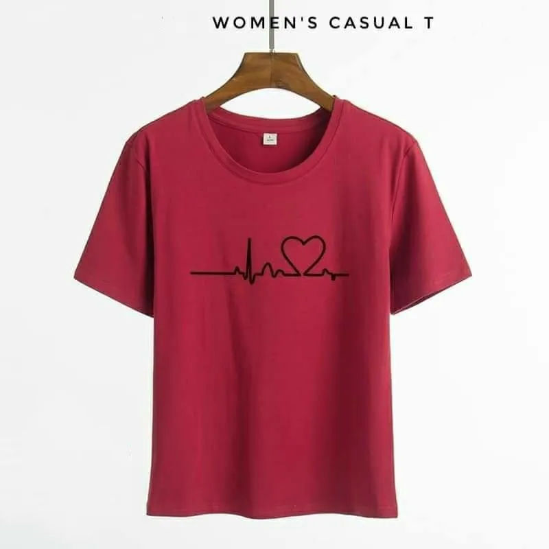 New Summer Love Printed Women's Short Sleeve Causal T-Shirts
