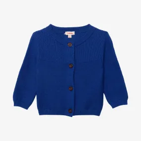 Newborn unisex blue knit cardigan
