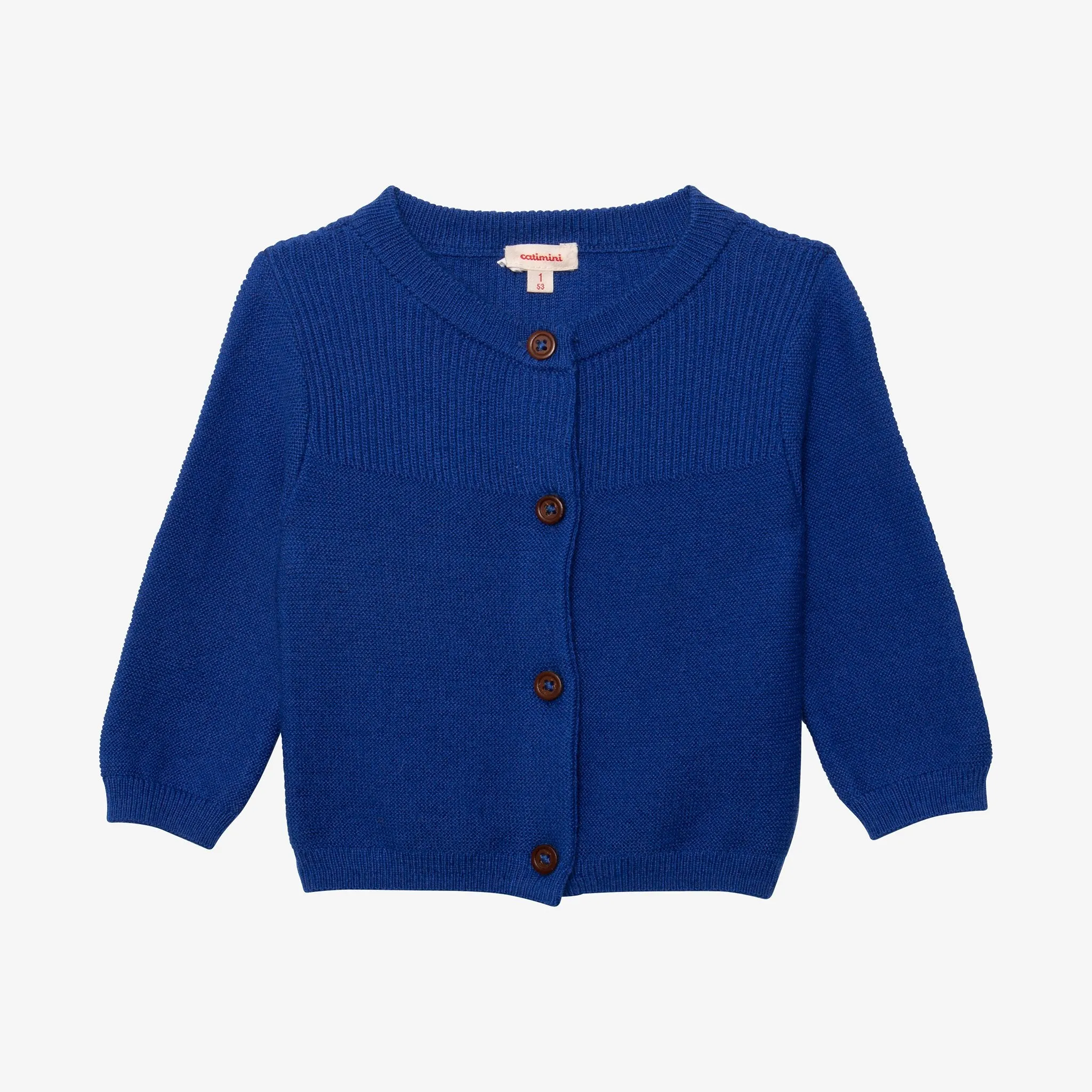 Newborn unisex blue knit cardigan