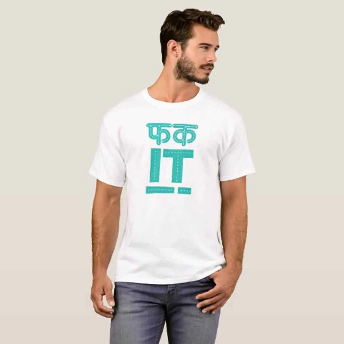 Nutcase Designer Round Neck Men's T-Shirt Wrinkle-Free Poly Cotton Tees - FK IT