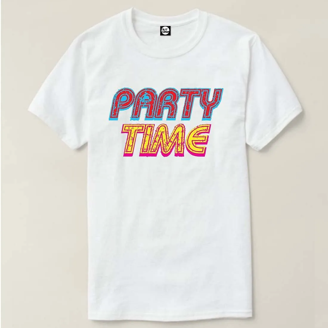 Nutcase Designer Round Neck Men's T-Shirt Wrinkle-Free Poly Cotton Tees - Party Time
