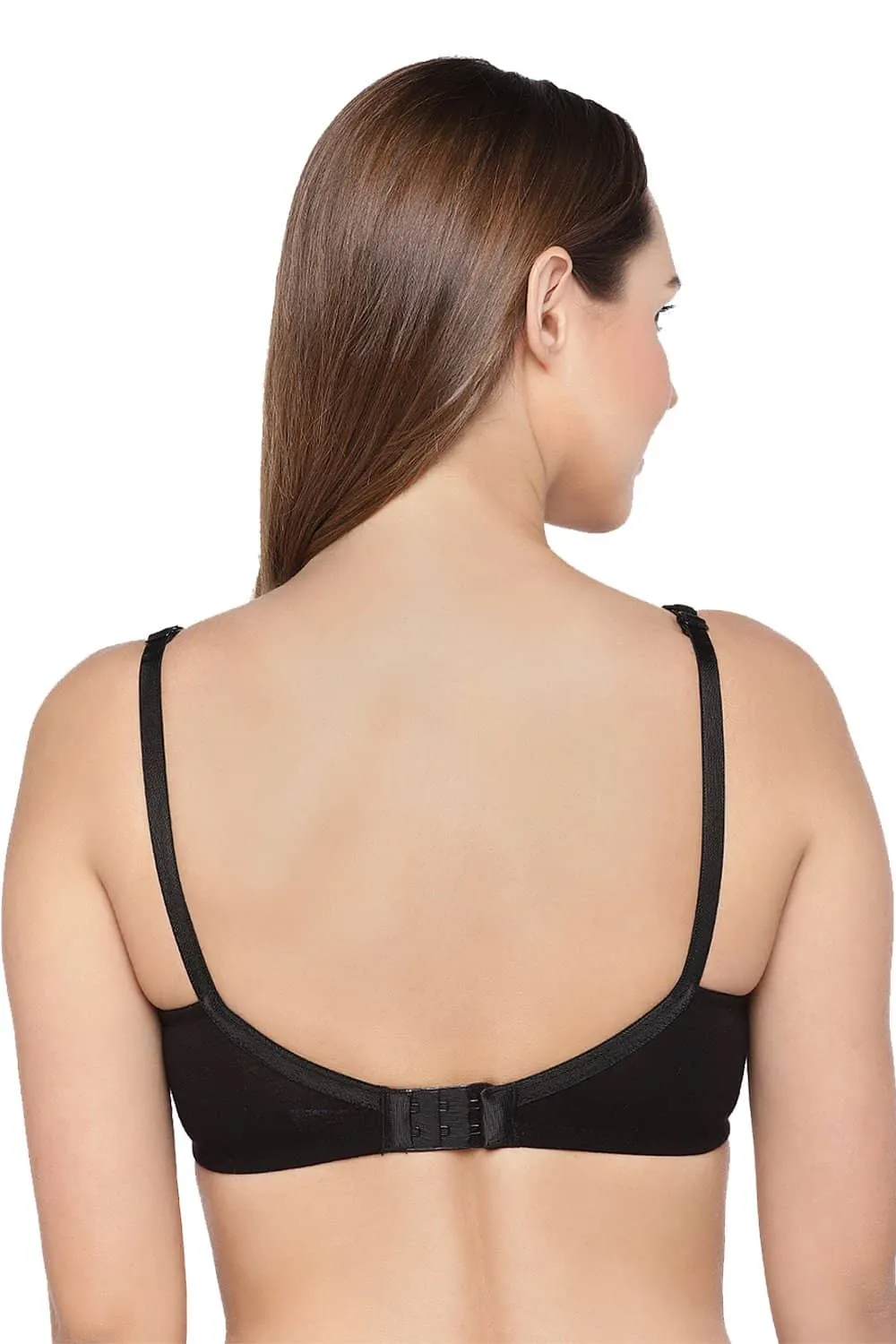 Organic Cotton  Antimicrobial  Seamless Side Support Bra (Pack of 2)-ISB057-Black_Pink Lace Print-