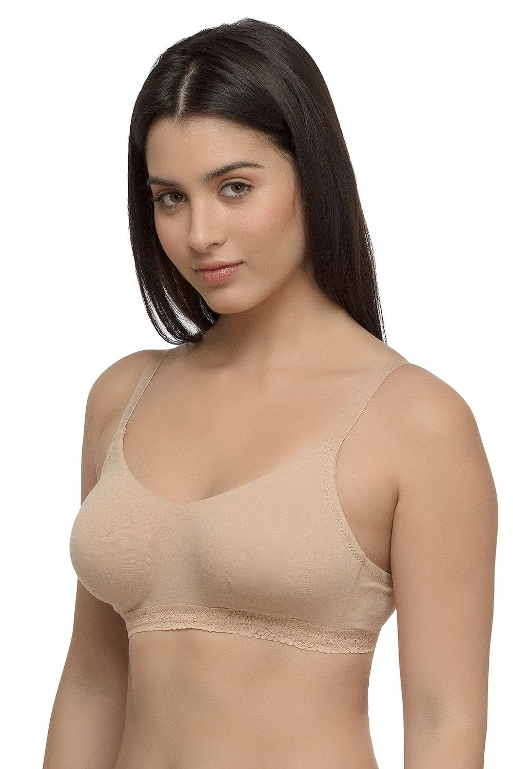 Organic Seamless Laced Bra (Pack of 3)-ISB054-Black_Black_Skin-