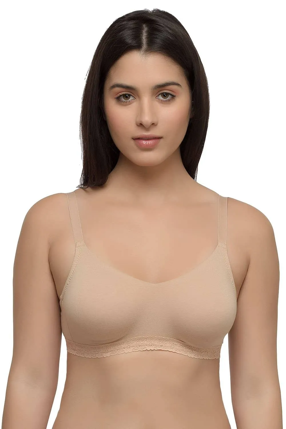 Organic Seamless Laced Bra (Pack of 3)-ISB054-M.White_M.White_Skin-