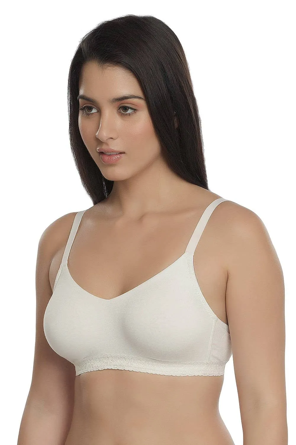 Organic Seamless Laced Bra (Pack of 3)-ISB054-M.White_M.White_Skin-