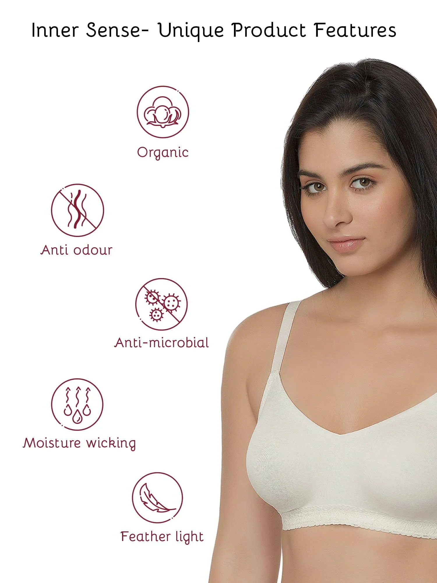 Organic Seamless Laced Bra (Pack of 3)-ISB054-M.White_M.White_Skin-