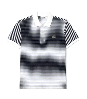 Original L.12.12 Striped Cotton Polo Shirt  White/Navy Blue