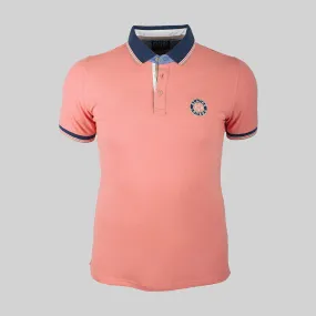 Polo orange pâle contrasté