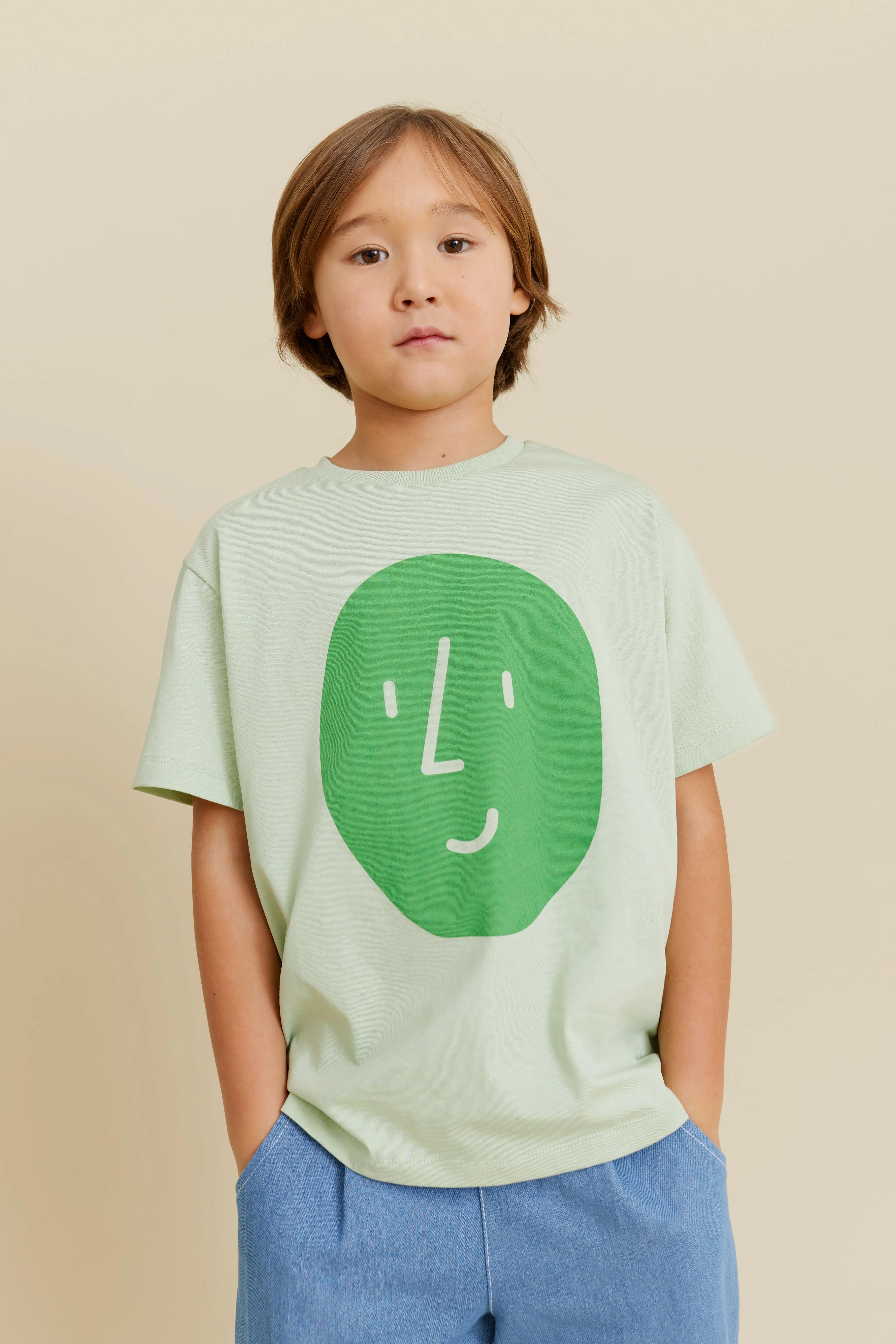 Potato Face Kid’s T-shirt - Light Green