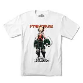 Primitive x My Hero Academia Katsuki Bakugo Tee - White