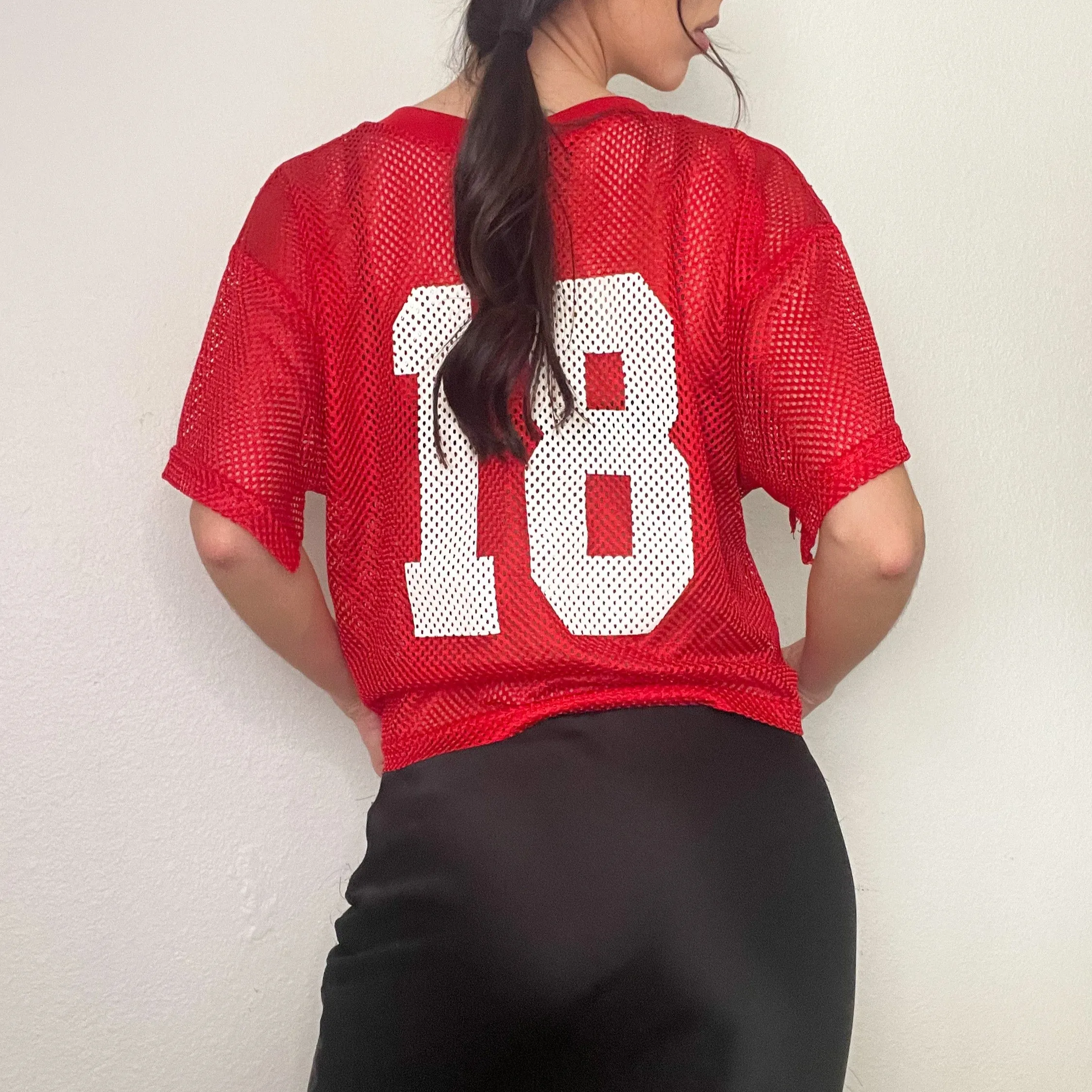 Red Mesh Football Jersey (S/M)