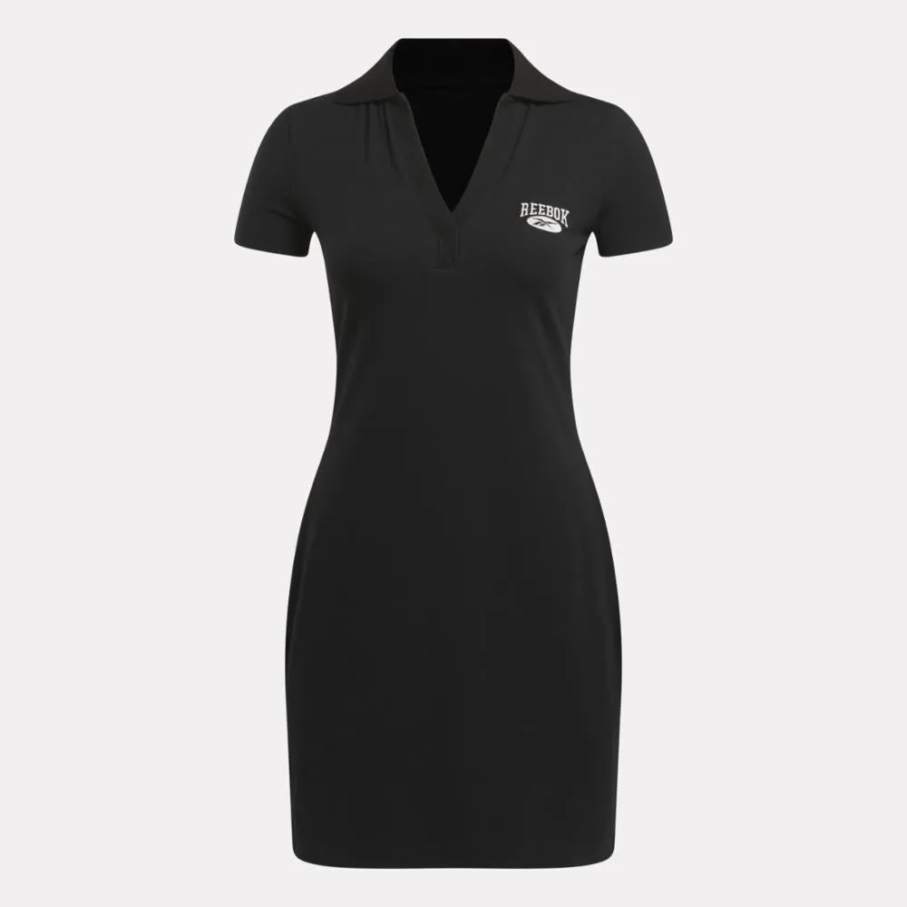 Reebok Apparel Women Classics Archive Essentials Polo Dress BLACK