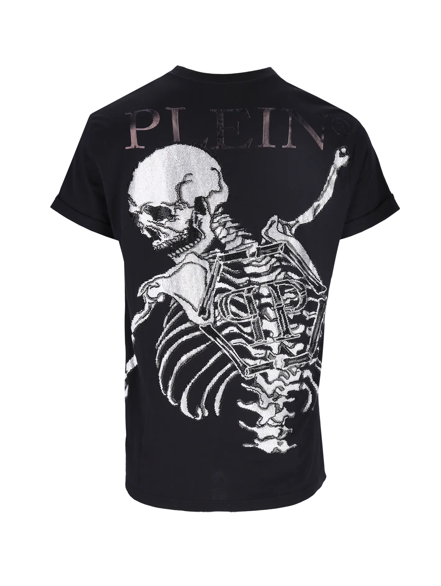 rhinestone-embellished skeleton t-shirt