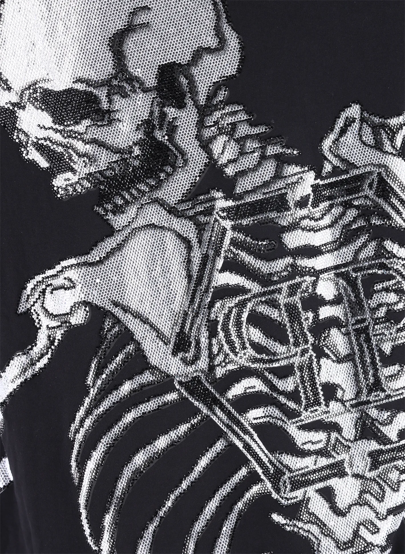 rhinestone-embellished skeleton t-shirt