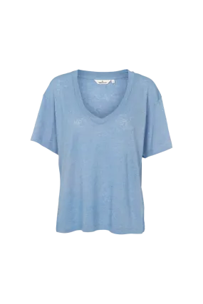 Ryda V-Neck Tee - Blissful Blue