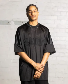 Saint Morta Union Mesh Boxy T-Shirt Black/Black