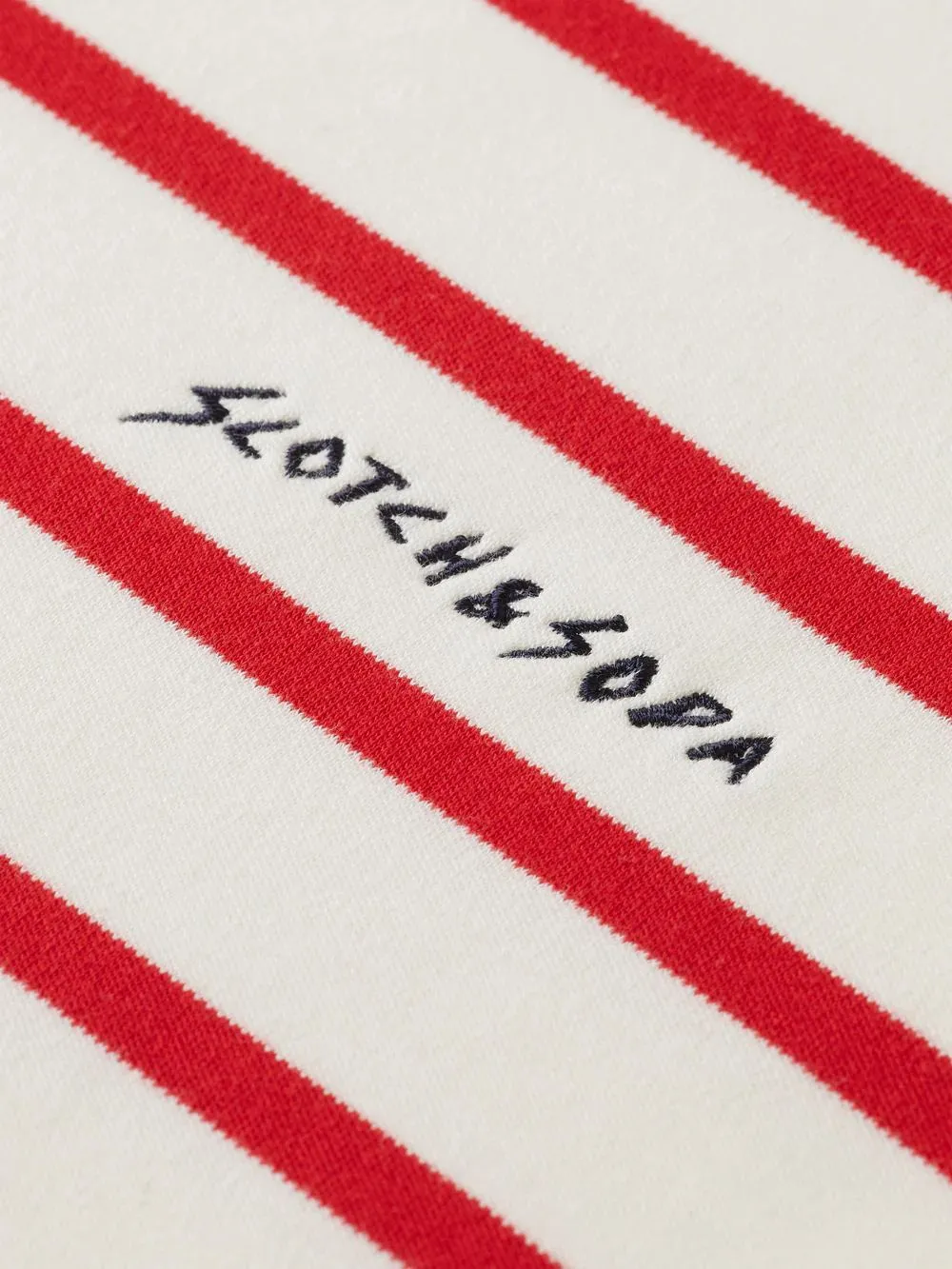 Scotch & Soda Breton Stripe Longsleeve T-shirt - Off White/Amp Red