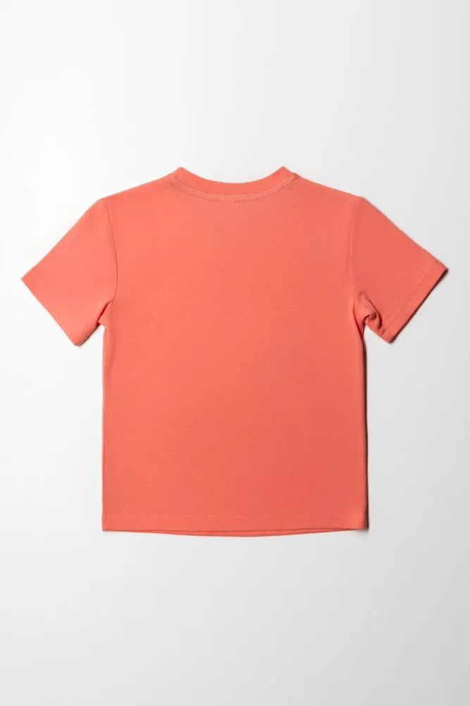 Sequin Short Sleeve T-Shirt Orange