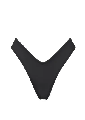 Sexy High-cut Thong Swimwear Bikini Bottom / LULY SWIM BLACK