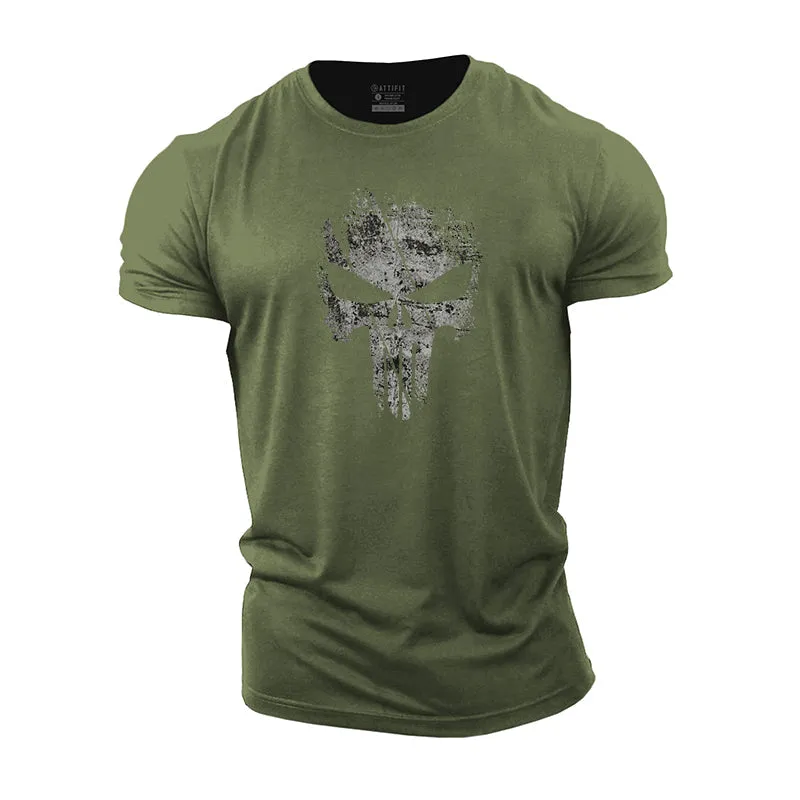 Skull Print Men's Workout T-shirts