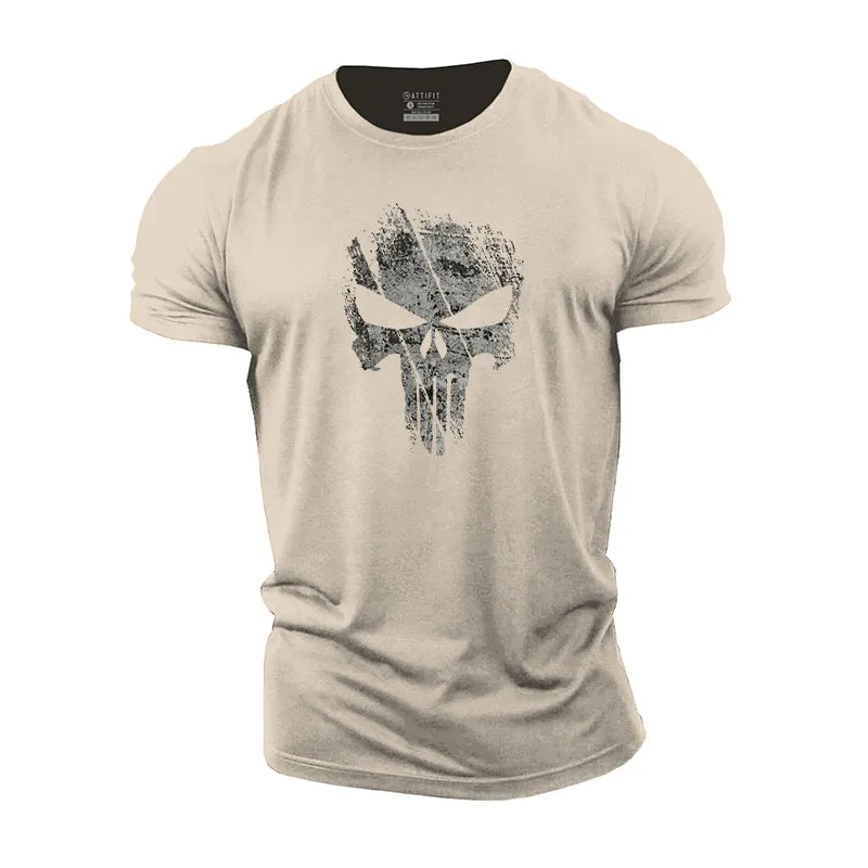 Skull Print Men's Workout T-shirts