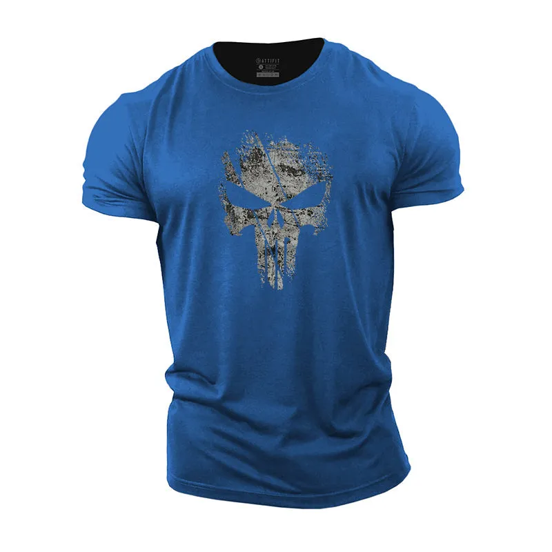 Skull Print Men's Workout T-shirts