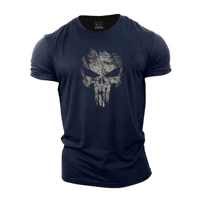 Skull Print Men's Workout T-shirts