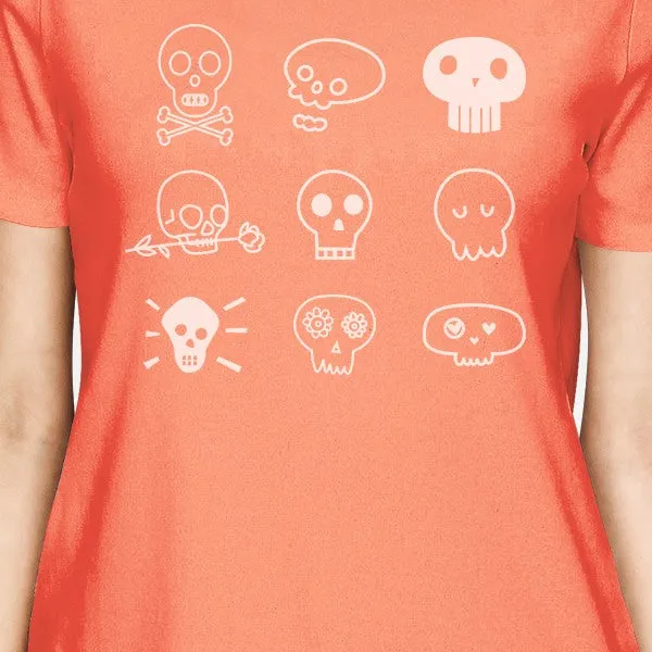 Skulls Womens Peach Shirt