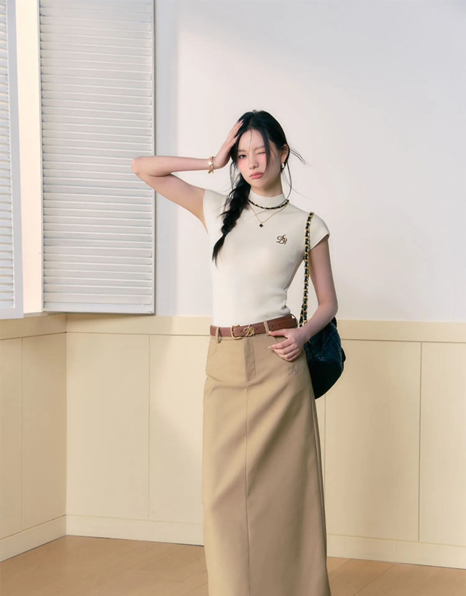 Sleeveless Mock Neck Top