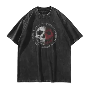 Smiley Skull Washed T-Shirt