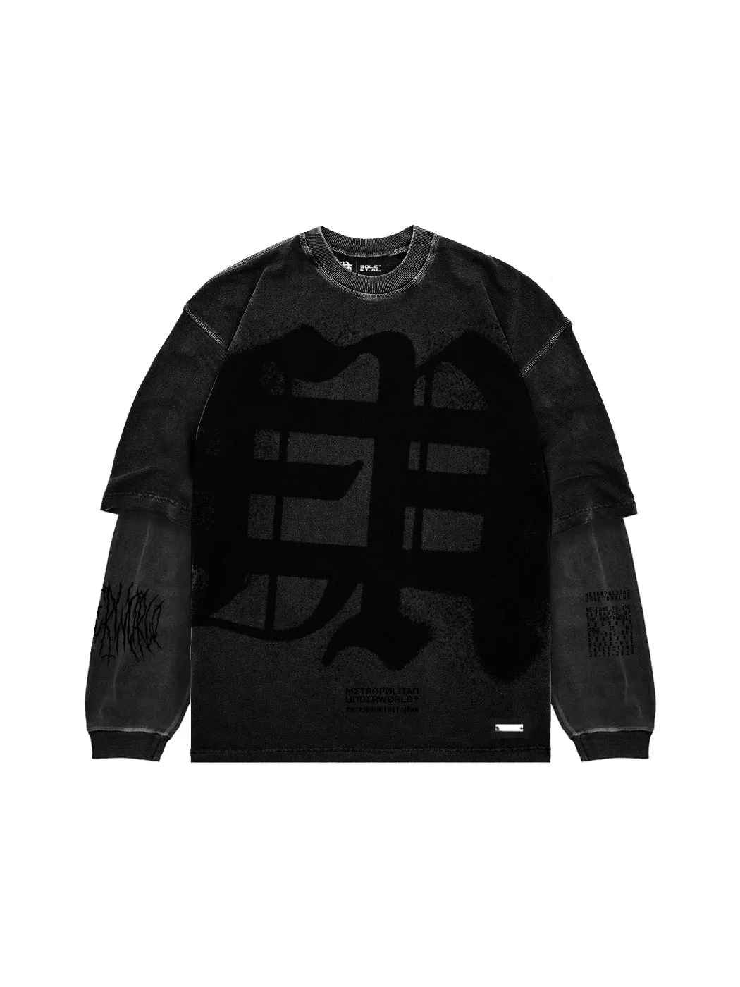 Sole et. Al Blackøut Double Layer Sleeve Tee