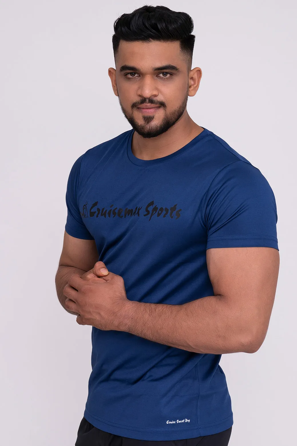 Solid Dye Round Neck T-Shirts Airforce Light Grey