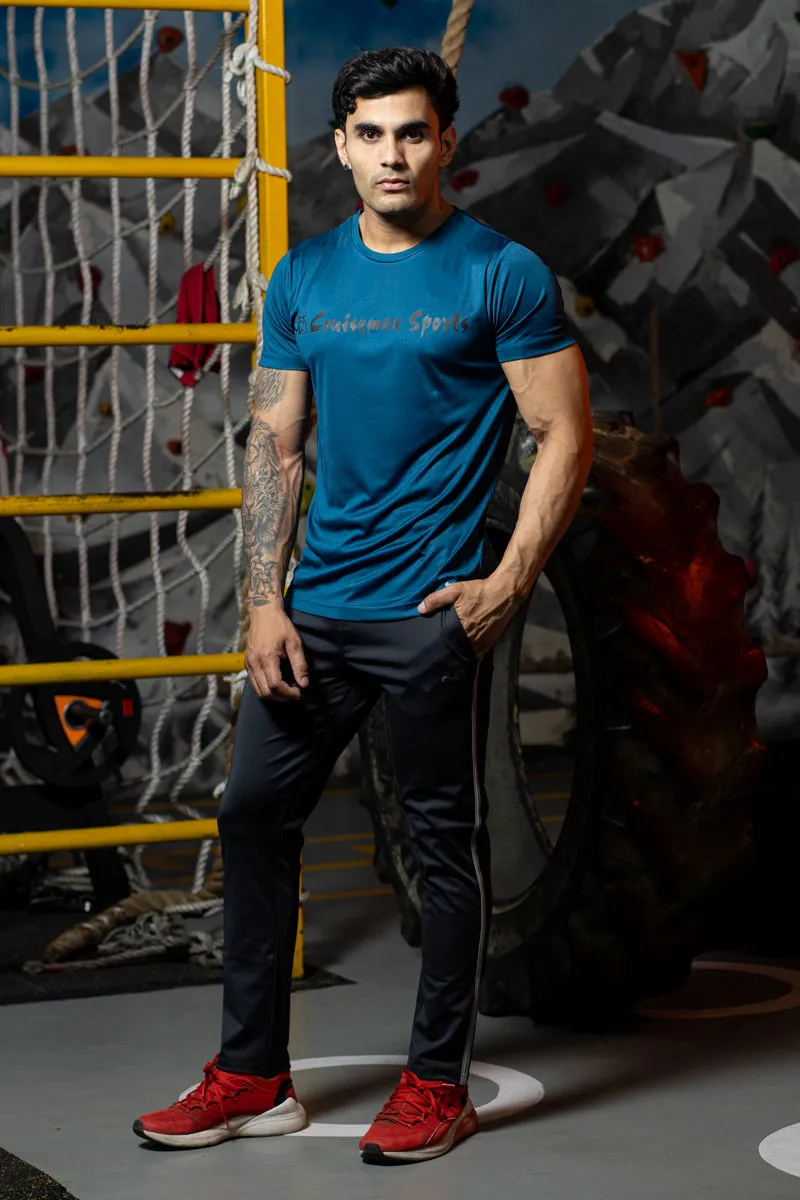 Solid Dye Round Neck T-Shirts Airforce Light Grey